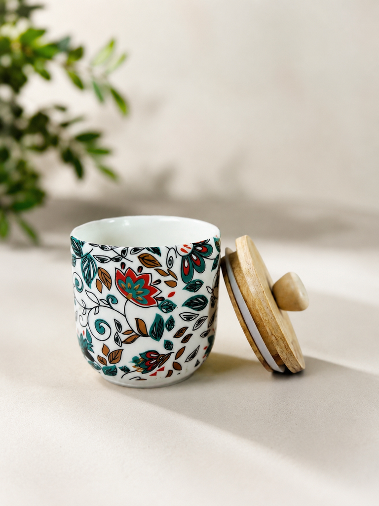 Blue Flora Ceramic container