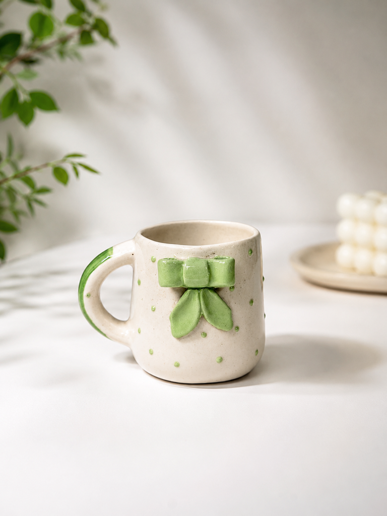 Green Ribbon Ceramic Mug