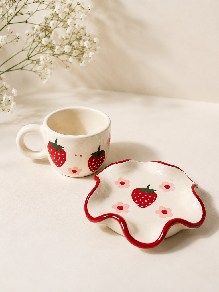 Strawberry Cup and Saucer set