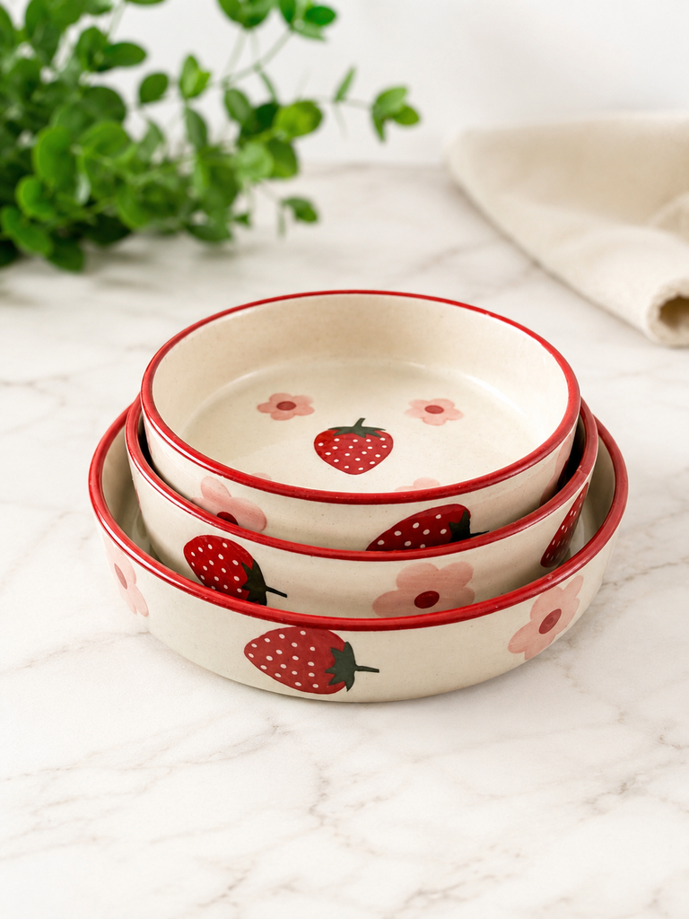 Strawberry Salad bowl Bowl set of 3