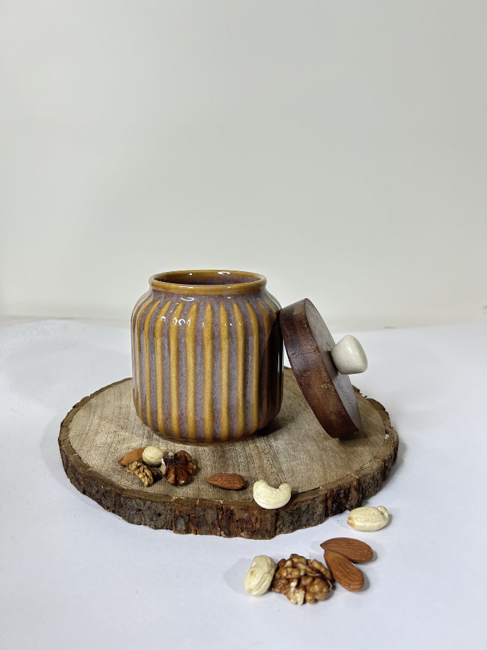 Brown Ceramic Container
