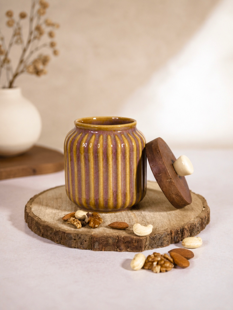 Brown Ceramic Container