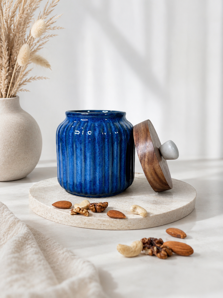 Blue Ceramic Container